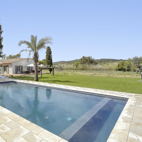 Savour peace, privacy and beautiful views whilst relaxing by the pool