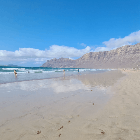 Check out the sandy beaches and dramatic cliff coastline of Lanzarote