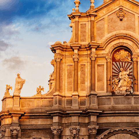 Explore the city of Catania, a forty-minute drive away