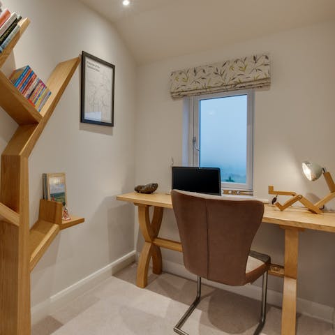 Work from home in the secluded study area