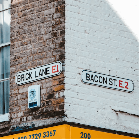 Shop in the vintage stores of Brick Lane, a twenty-minute train ride away