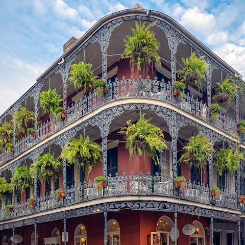 Enjoy this prime location, ten-minute walk away from the iconic French Quarter 