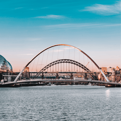 Plan a day trip to Newcastle-upon-Tyne, only half an hour away in the car