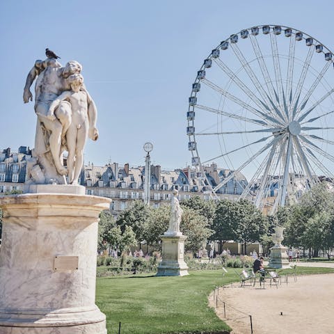 Enjoy a refreshing pause in nearby Tuileries Gardens