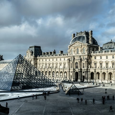 Feel inspired while strolling through the Louvre – a short walk away