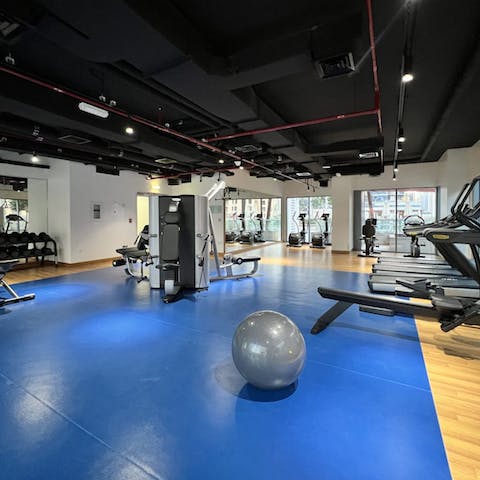 Work on your strength and fitness in the communal gym
