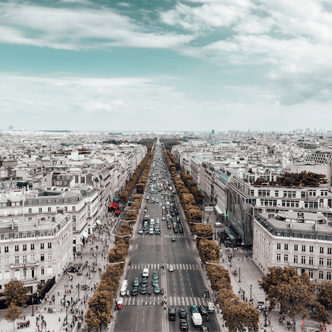 Indulge in some high-end shopping on the Champs Elysées, just a ten-minute walk away