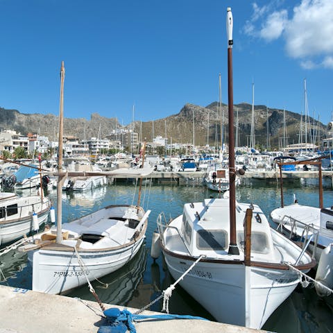 Explore the old town and harbour of picturesque Pollensa – a five-minute walk away