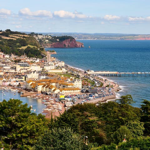 Explore Teignmouth Beach and pier, only a nine-minute drive away