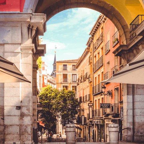 Sip a glass of sangria and soak up the ambiance of Plaza Mayor
