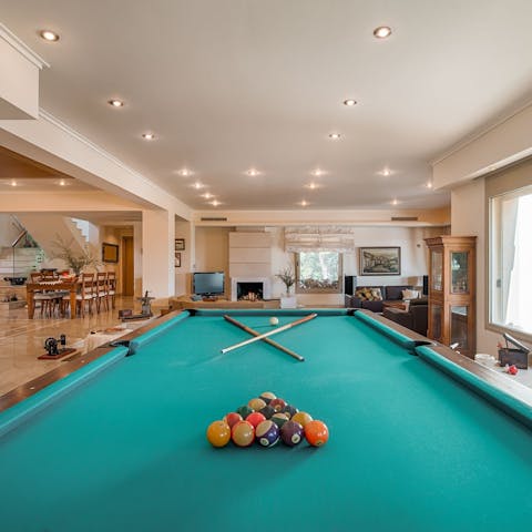 Practice your pool skills on the deluxe table