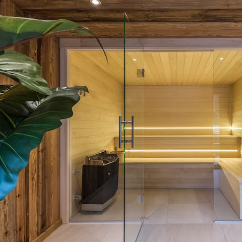 Treat yourself to a steam in the sauna