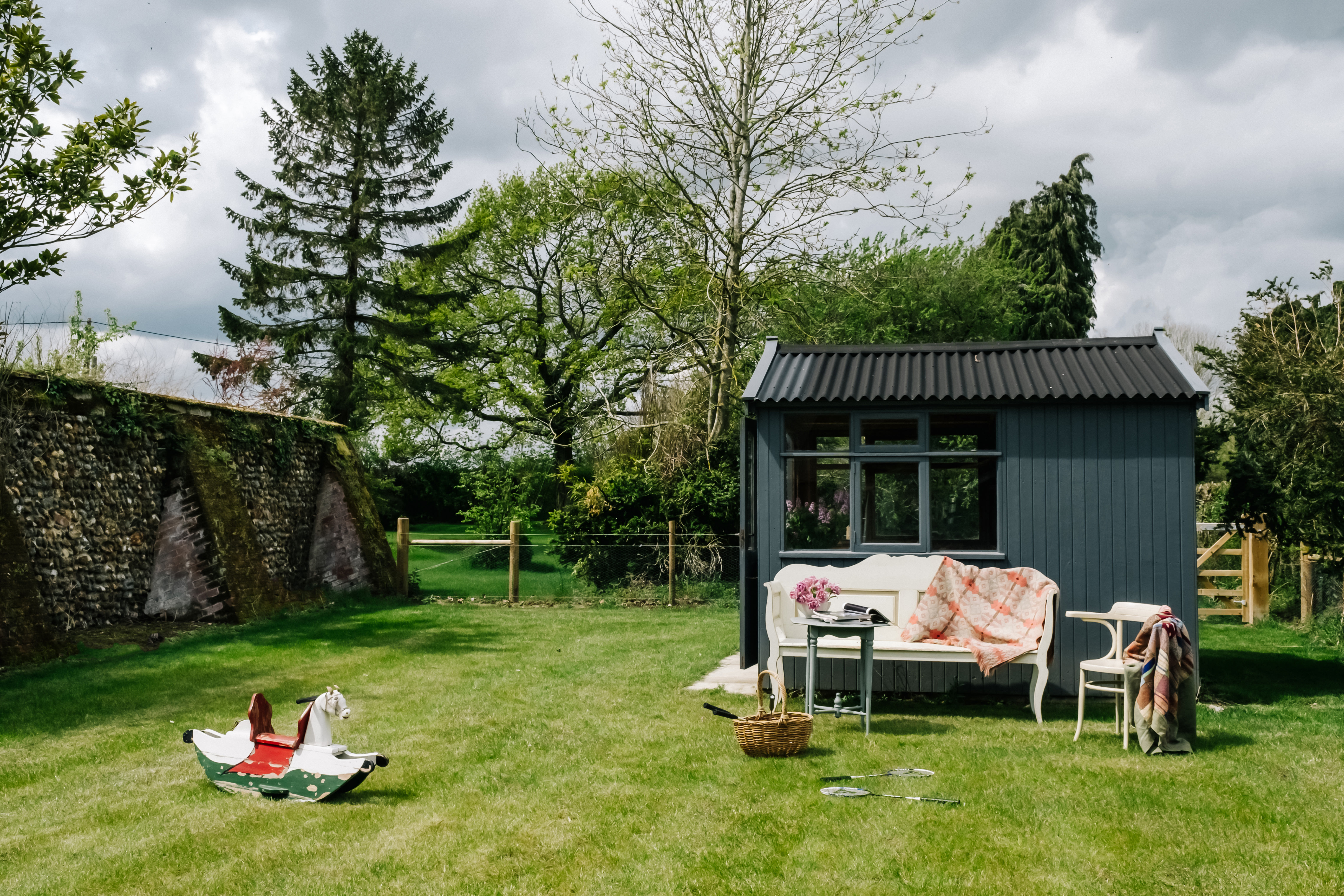 Enjoy tea parties and playtime on the lush, green lawn
