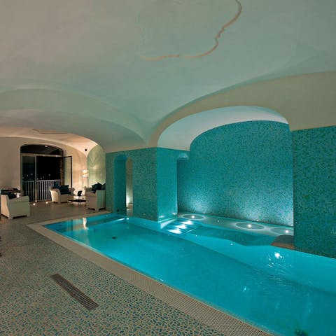Start your day with a few laps in the indoor pool