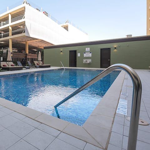 Cool off in the communal pool