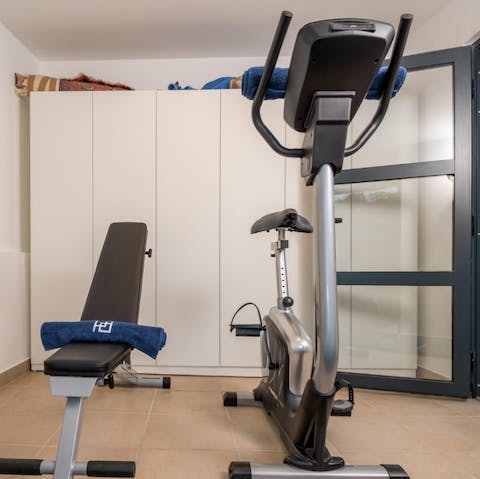 Stay energised in the private gym 