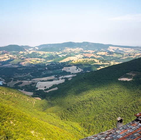 Head outside & admire the rolling hills of Marche