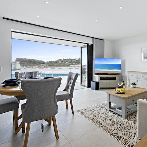 Open the patio doors and feel like you're dining alfresco