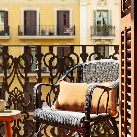 Start mornings off with coffee on the private balcony