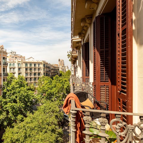 Take in leafy views from your Eixample neighbourhood flat