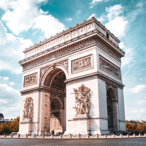 Visit the famous Arc de Triomphe – just a short walk away