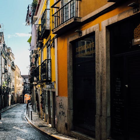 Explore the restaurants and bars of nearby Bairro Alto