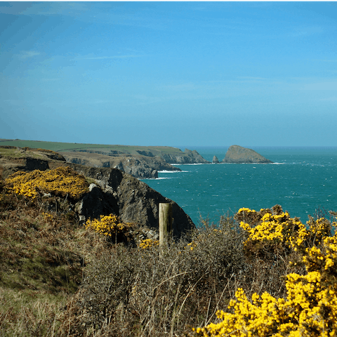 Explore the beautiful Welsh coastline – the sea is just a five-minute drive away