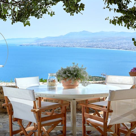 Dine alfresco and admire the view – your host can arrange a private chef