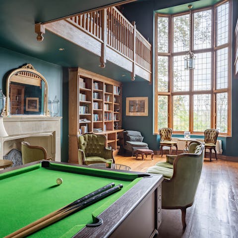 Unwind in the games room and library