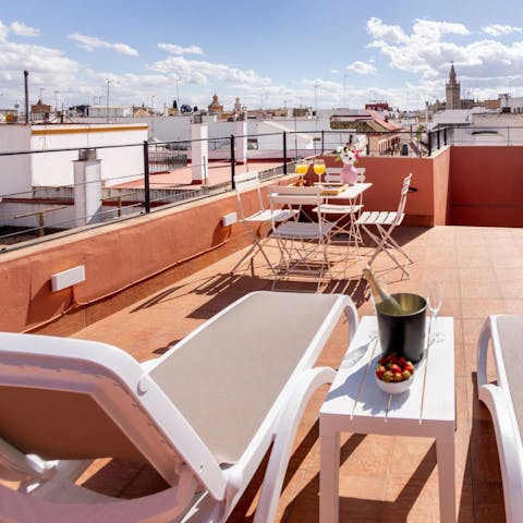 Catch some rays on the roof terrace, a cool drink in hand