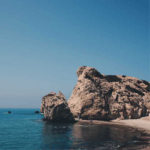 Adventure around the Cyprus coastline and find Aphrodite's Rock just a short stroll away