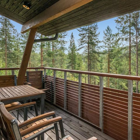Sip your morning coffee and breathe in the fresh mountain air on the balcony