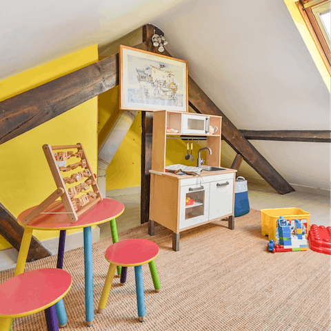 Let the kids' imaginations run wild in the mezzanine level playroom