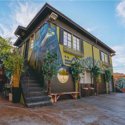 Stay in a Los Angeles artists's compound and soak up the atmosphere of this creative space