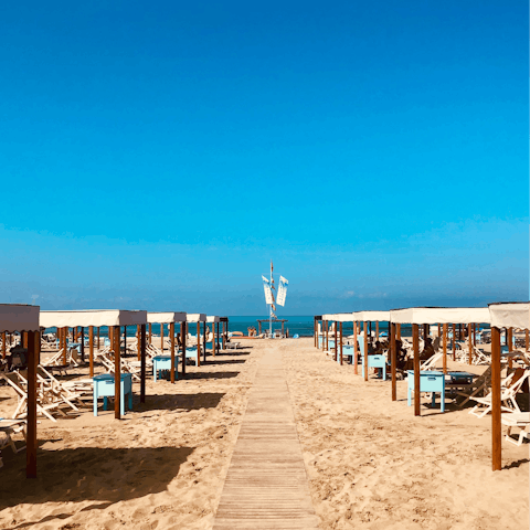 Take the two-minute stroll to Viareggio Beach for a day od sun, sea, and sand