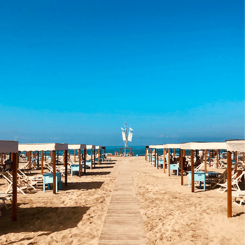 Take the two-minute stroll to Viareggio Beach for a day od sun, sea, and sand