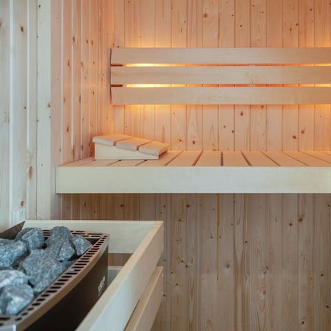 Ease any aches in the sauna after a long bike ride