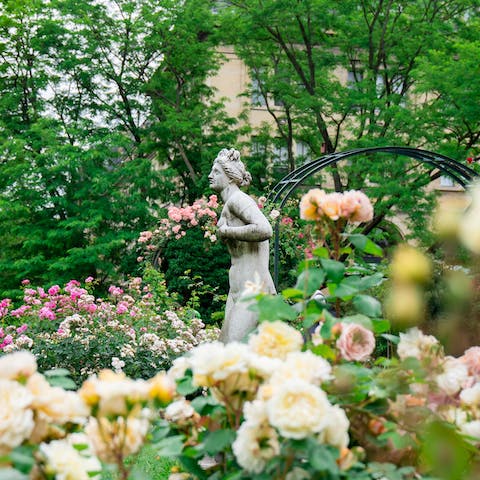 Stop and smell the roses at the beautiful Jardin des Plantes, a three-minute walk away