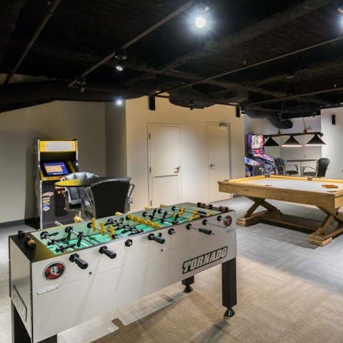 Challenge your group to a quick game – will it be table football, table tennis, or pool?