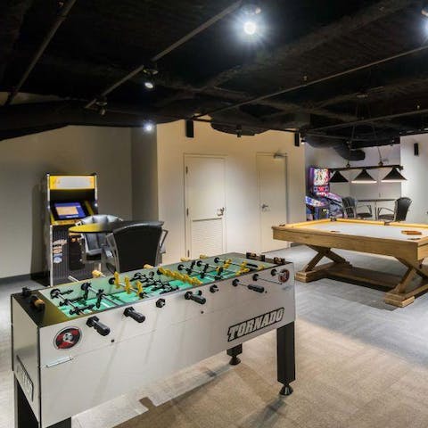 Challenge your group to a quick game – will it be table football, table tennis, or pool?