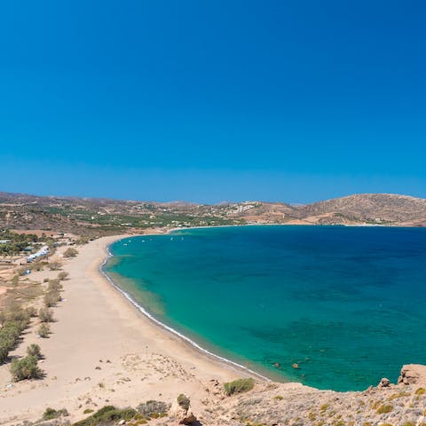 Stay right on the shore of Kouremenos Beach and enjoy the sand and sea