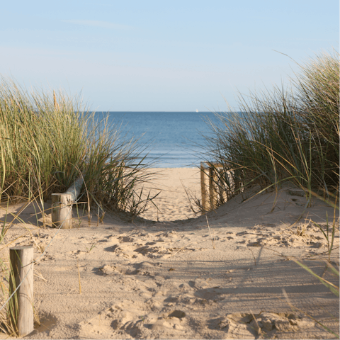 Take a ten-minute drive to Criccieth Beach and enjoy the views across the bay