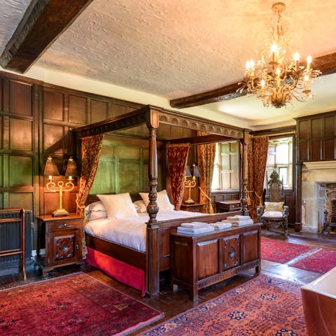 Sleep in an antique four-poster bed and enjoy sweet dreams