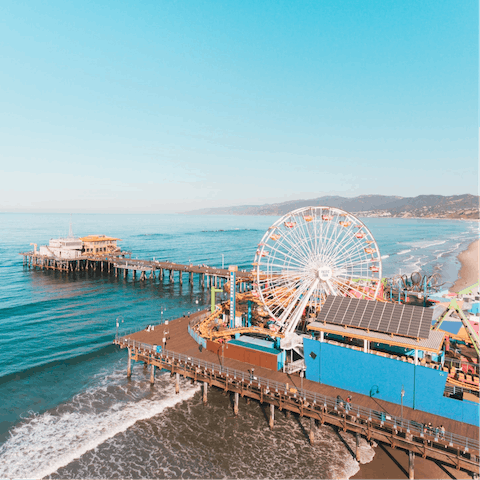 Plan a day trip out to Santa Monica Pier, only seventeen minutes away by car
