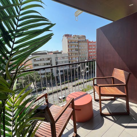 Share a pitcher of sangria on the private balcony