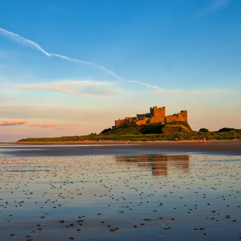 Wander 500 yards to Bamburgh Beach and lounge in the sand, the castle as your backdrop