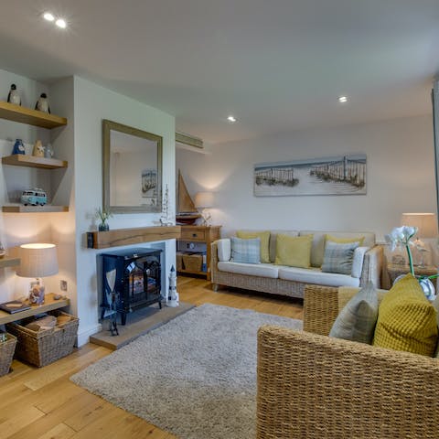Gather in the cosy living room for a family movie or board game night 