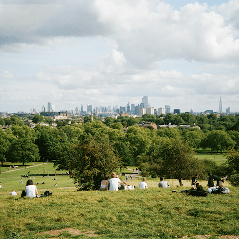 Take in city skyline views from the top of Primrose Hill, a ten-minute walk away