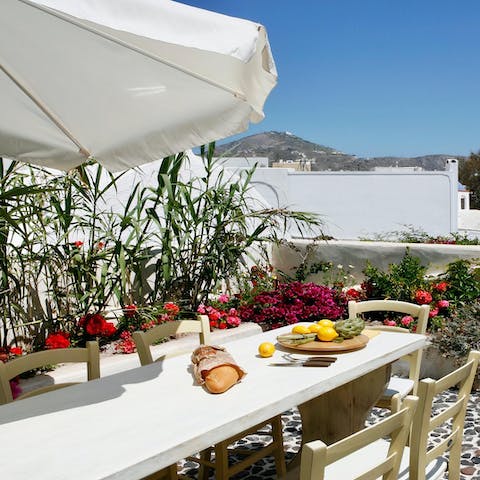 Gather together for a celebratory alfresco feast on the terrace