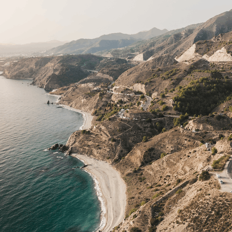 Discover the beaches and coves between Nerja and Torrox